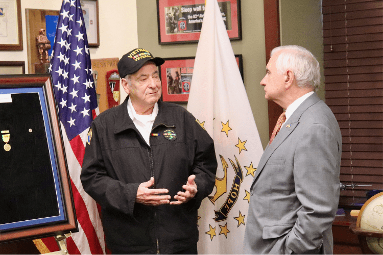Senator Reed Presents Local Vietnam Veteran with Combat Action Ribbon
