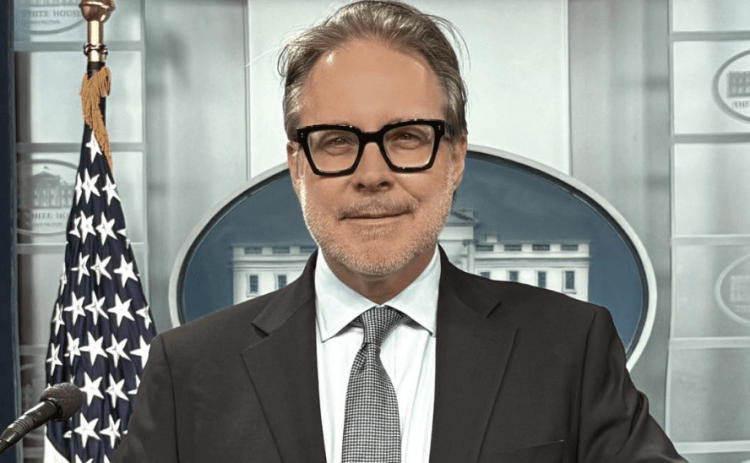 Christian Winthrop in the White House Briefing Room